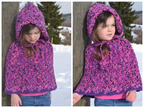 - EMMA - Cape/Umhang + Stulpen im Set häkeln ab Größe 86-140 gehäkelt, lässt sich gut erweitern