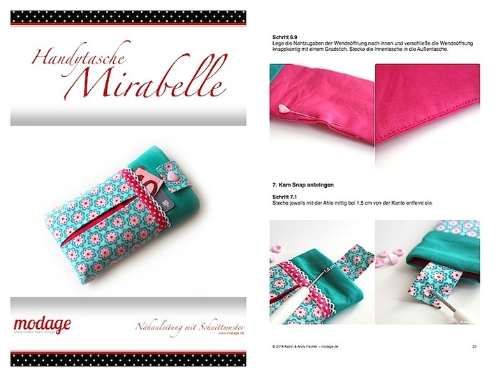 Handytasche mit Kellerfalte "Mirabelle"