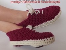 "MyFlitzy" trendiger Häkelschuh in Turnschuhoptik - Gr. 36-45