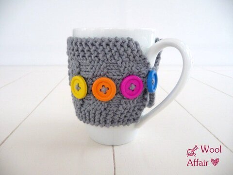 Strickanleitung - Tassenwärmer "Karo" DIY - No.48