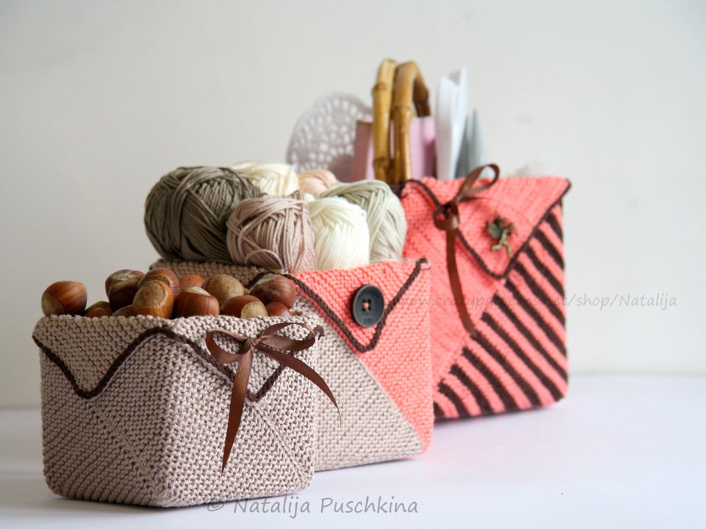 Strickanleitung für moderne Utensilo Körbchen