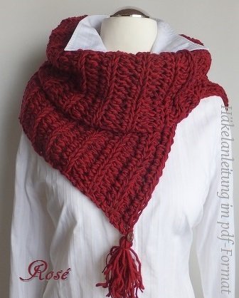 Rosé - Loop / Schal / Kragenschal / Kapuzenschal - Häkelanleitung