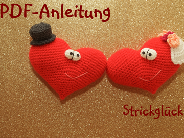 Häkelanleitung Herz Hochzeit Valentinstag asymmetrisch