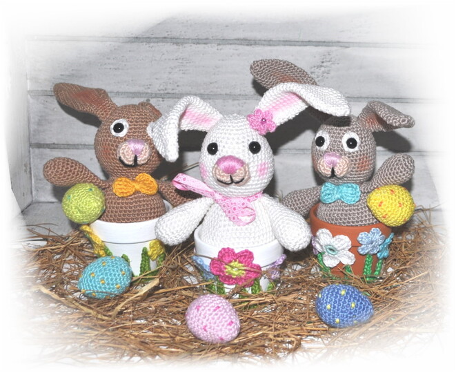 E-Book - Häkelanleitung - Ostern - Hasenversteck - Osterhase im Topf