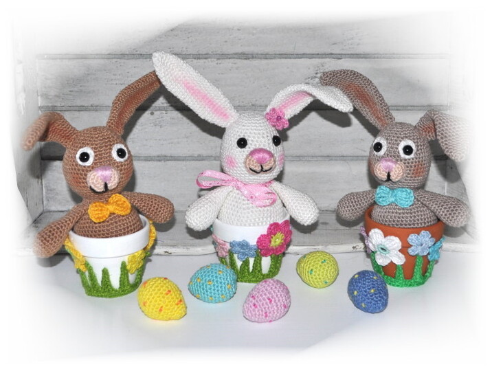 E-Book - Häkelanleitung - Ostern - Hasenversteck - Osterhase im Topf