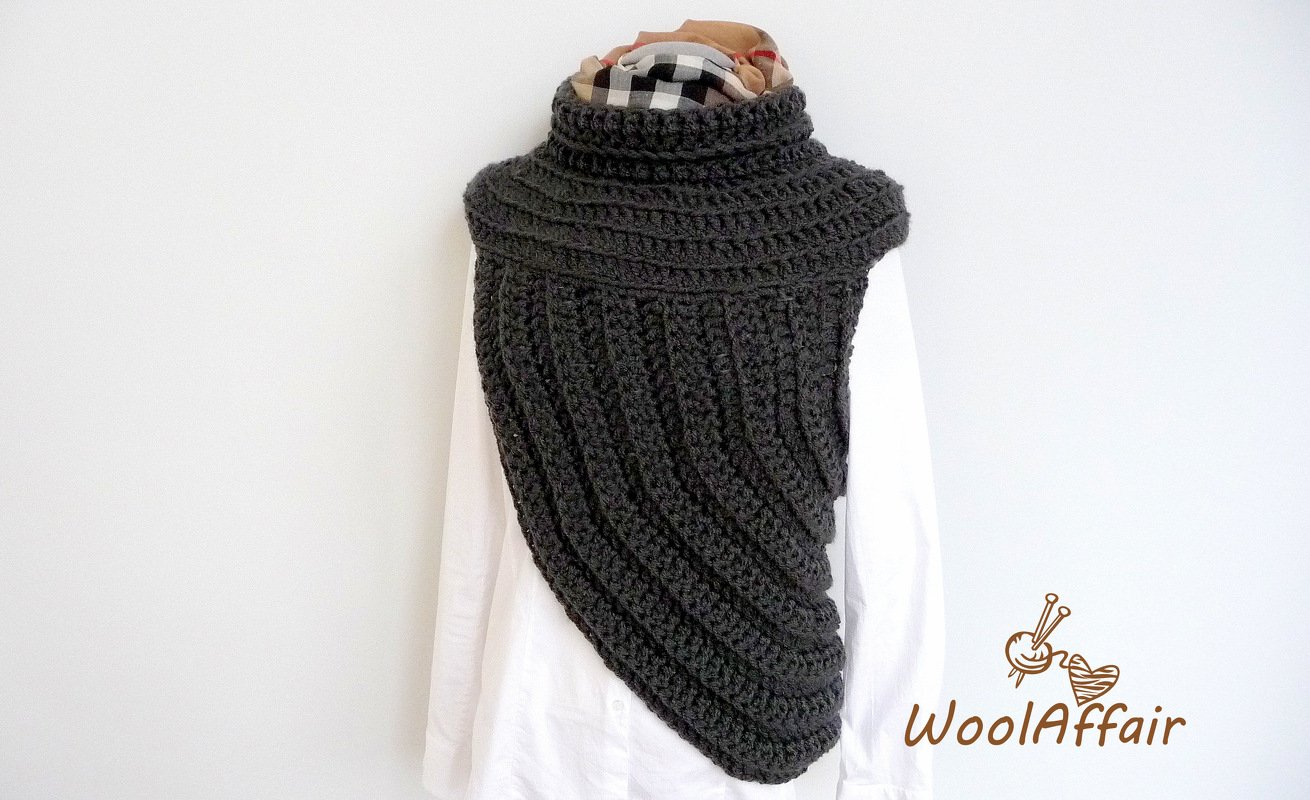 Crochet Pattern - Asym Shrug - Cape - Poncho - No.113E