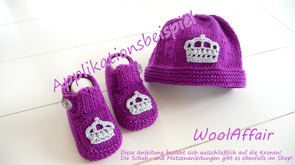 Häkelanleitung - Applikation Krone & Krönchen - A23