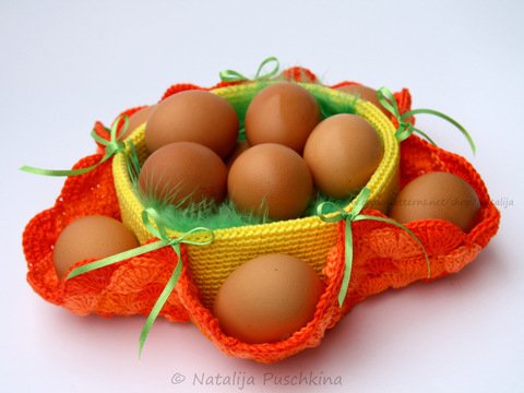 Osterkorb 'Blümchen' für Eier und Süßigkeiten