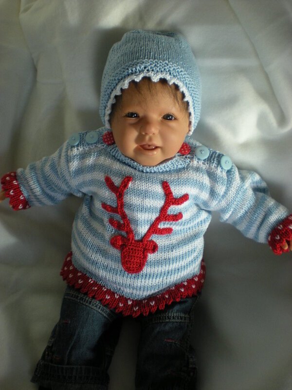 Babypullover mit Mütze - Bild 2