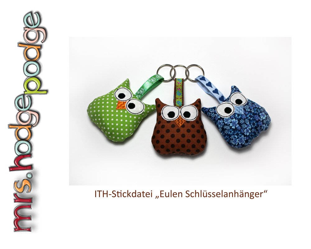 Stickdatei Ith Schlüsselanhänger Eule - Bild 2