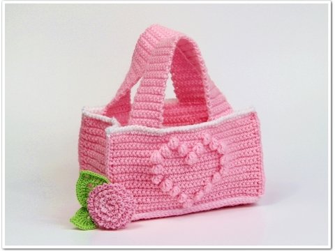 Kleine Lieblingstasche mit Herz für Kinder - Häkelanleitung für Anfänger