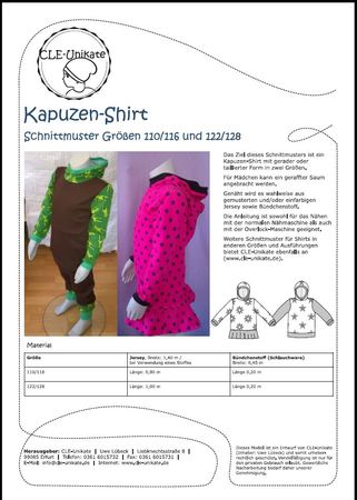 Kapuzen-Shirt, Größen 110/116 und 122/128