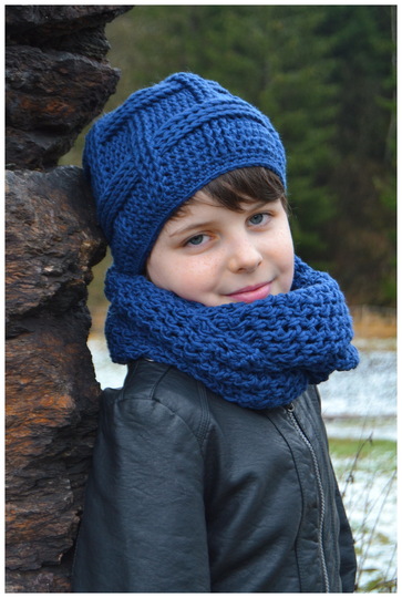 - JASON - Mütze und Loop im Set, Mütze in toller Flechtoptik, für 50-54 cm Kopfumfang, Loop alle Größen