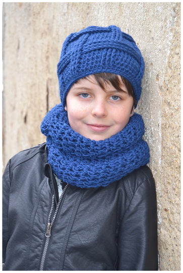 - JASON - Mütze und Loop im Set, Mütze in toller Flechtoptik, für 50-54 cm Kopfumfang, Loop alle Größen