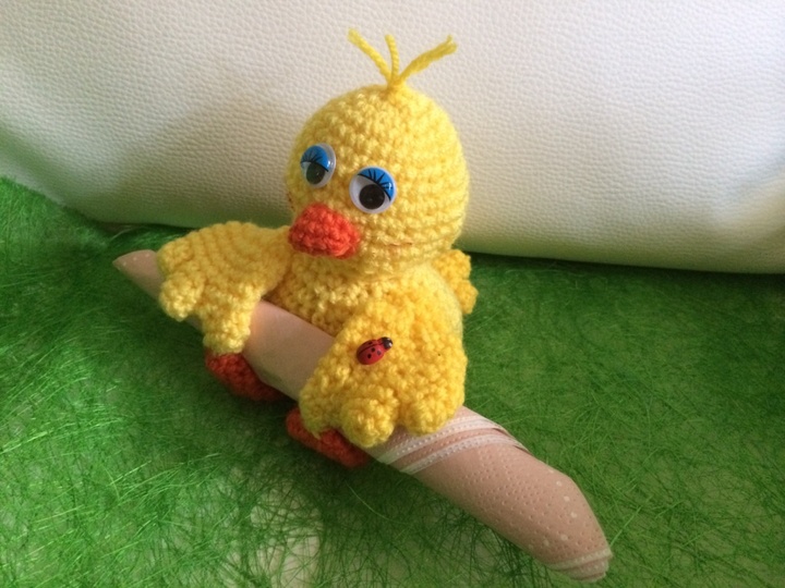 Häkelanleitung, Serviettenhalter Ente