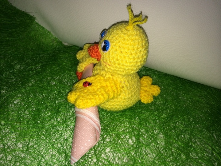 Häkelanleitung, Serviettenhalter Ente