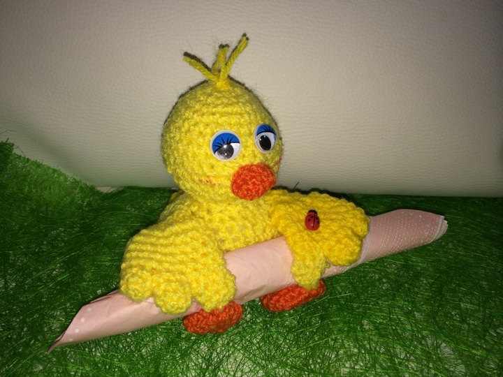 Häkelanleitung, Serviettenhalter Ente