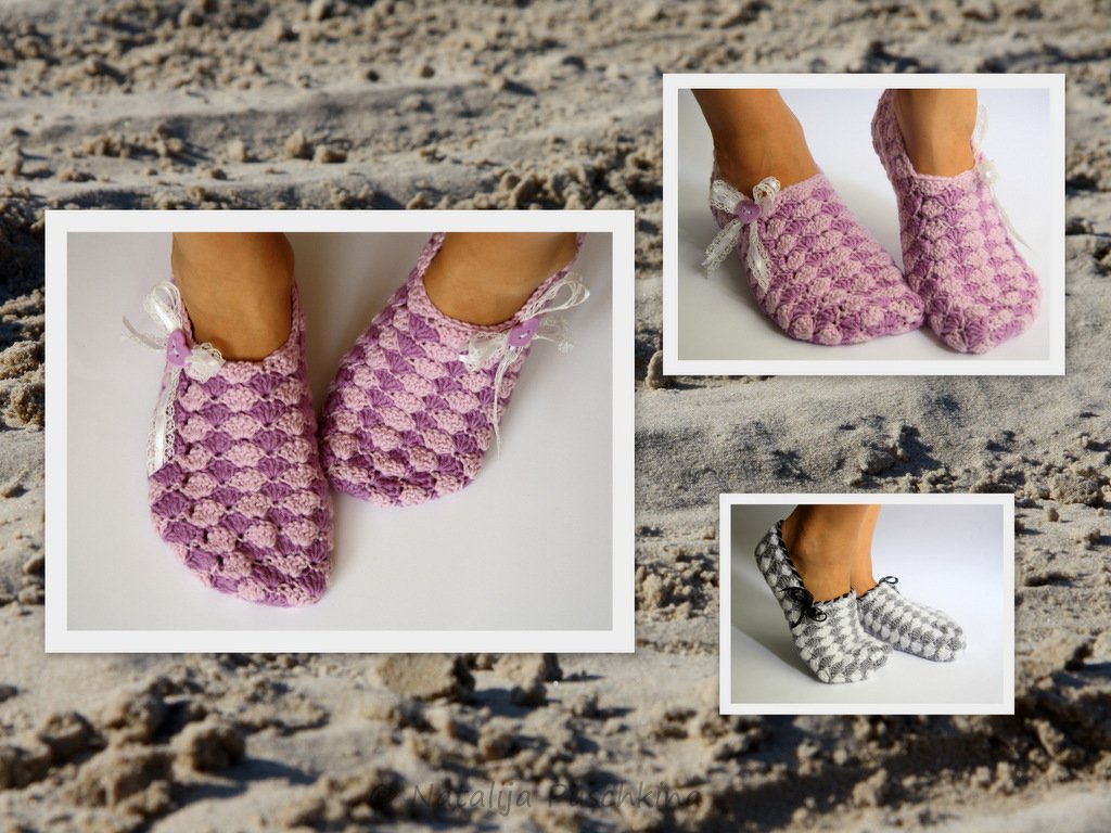 Womens slippers crochet pattern - Size Uk 3,5 - 12. - Image 2