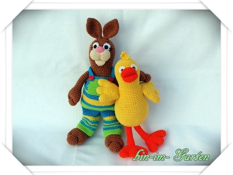 Beste Freunde, Hase und Entenkücken- Häkelanleitung PDF