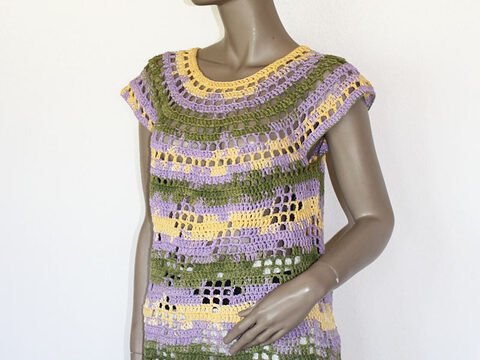 Häkelanleitung Longtop Shirt Gr. 38/40