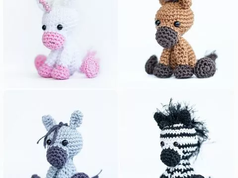 Häkelanleitung Pferd / Einhorn / Esel / Zebra 