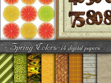 Digital Paper, spring colors