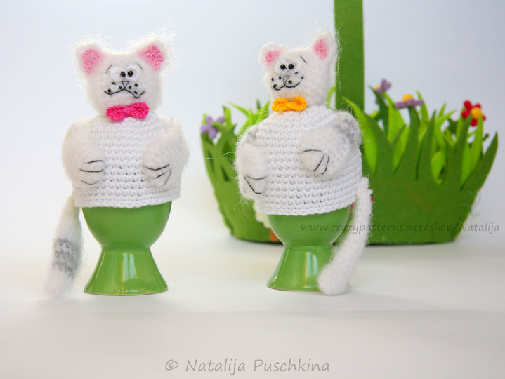 Eierw&auml;rmer 'Katze' - H&auml;kelanleitung