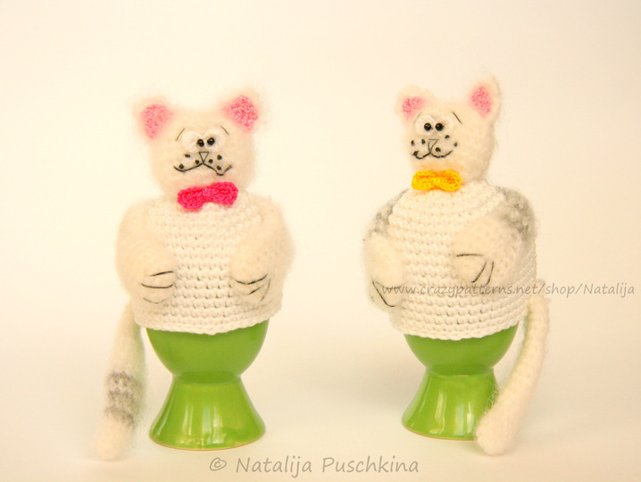 Eierw&auml;rmer 'Katze' - H&auml;kelanleitung