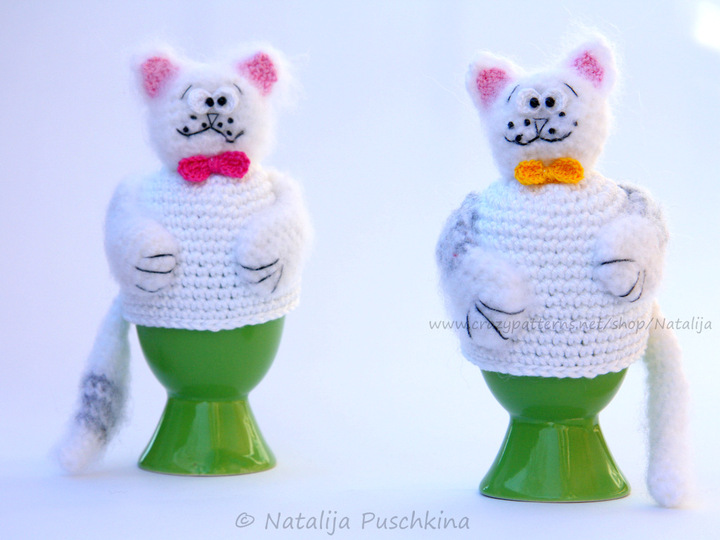 Eierw&auml;rmer 'Katze' - H&auml;kelanleitung