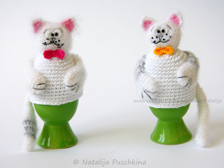 Eierw&auml;rmer 'Katze' - H&auml;kelanleitung