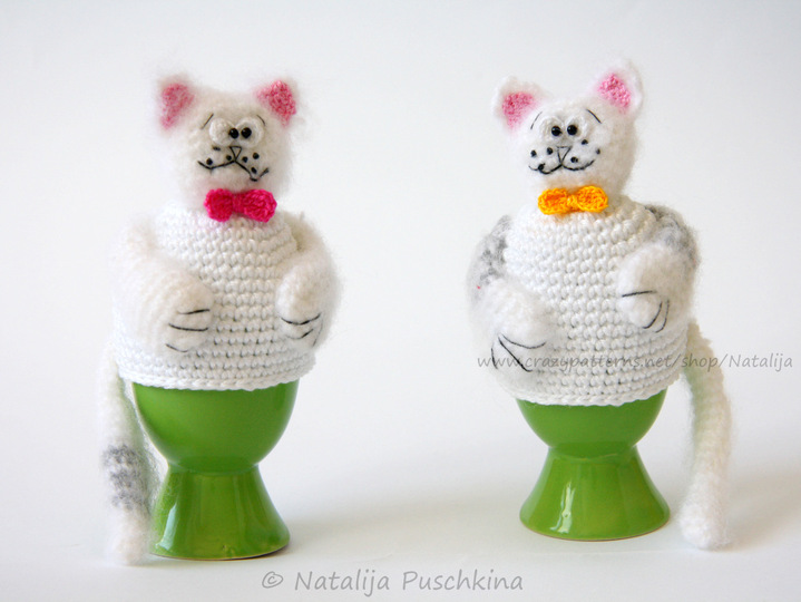 Eierw&auml;rmer 'Katze' - H&auml;kelanleitung