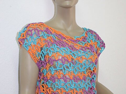 Häkelanleitung Sommer Shirt Netzshirt für alle Größen