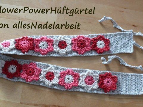 Häkelanleitung Hüftgürtel Flowerpower * 2-in-1 Option * Hippie-Stil
