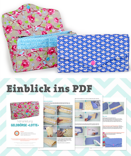 Nähanleitung Geldbörse Lotte nähen 