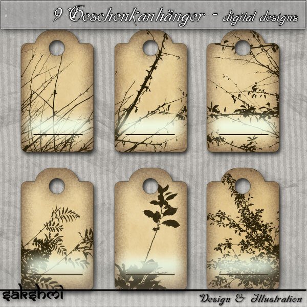 9 vintage gift trailer / tags – Digital Design, Scrapbooking - Image 3
