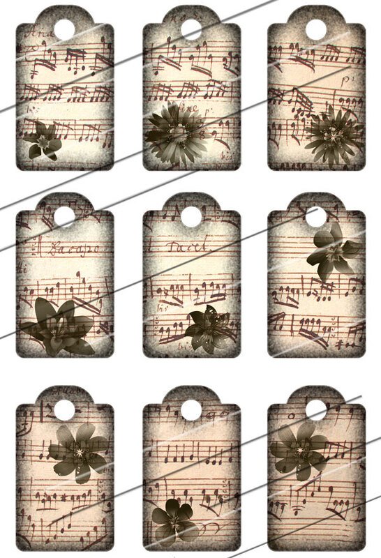 9 Geschenkanhänger / Tags – Digital Design - zum Ausdrucken für Scrapbooking - Bild 3