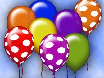 Gepunktete Luftballons in verschiedenen Farben als digitales Bastelmotiv