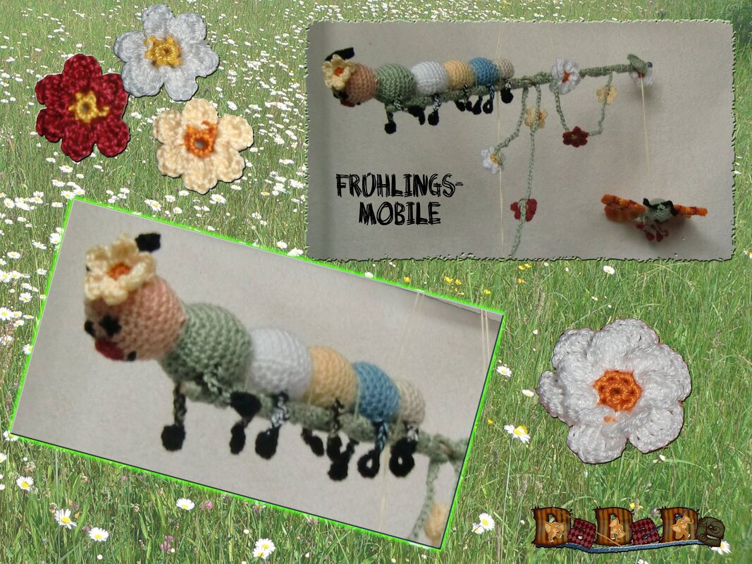 Mobile mit Marienkäfer, Biene, Raupe und Schmetterling - eine Häkelanleitung - Bild 11
