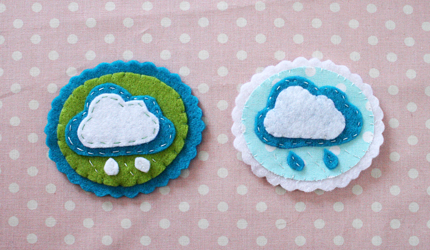 Nähanleitung Brosche / Applikation nähen Wolke aus Filz - Bild 3