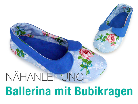 Nähanleitung Hausschuhe mit Bubikragen 36–46 Ballerina