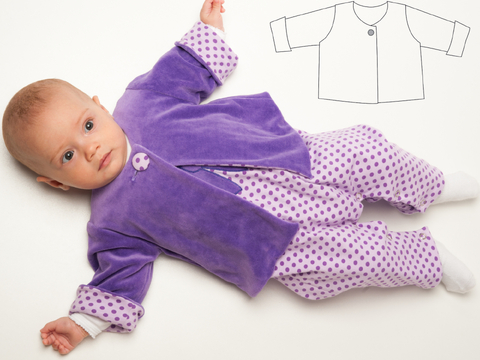 Babyjacke Schnittmuster FILIPPA – gefütterte Wickeljacke 50/56–98/104