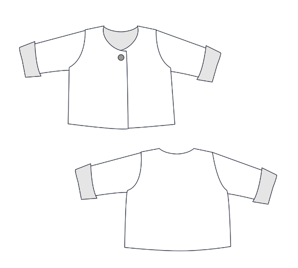 Babyjacke Schnittmuster FILIPPA – gefütterte Wickeljacke 50/56–98/104