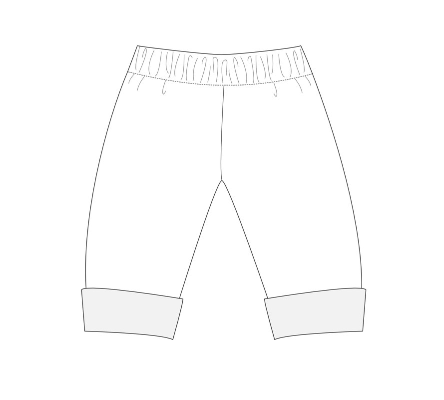 Reversible baby pants FIORETTO tutorial file 0m/1m–18m/2y