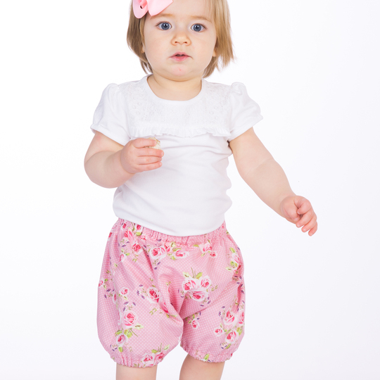 Sewing pattern short baby bloomers STELLA tutorial 0m/1m–3y/4y