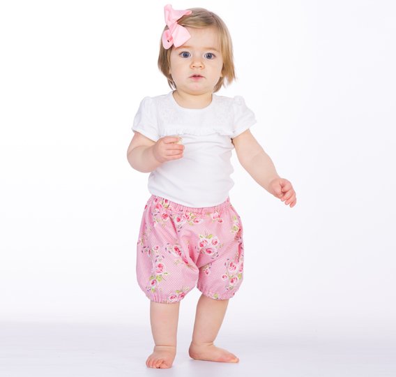 Sewing pattern short baby bloomers STELLA tutorial 0m/1m–3y/4y