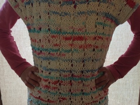 PDF-Strickanleitung Ärmelloser Pulli  Gr.128/134