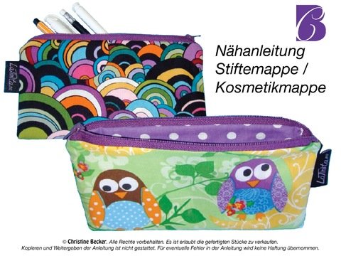 E-Book Nähanleitung Stiftemappe / Kosmetikmappe
