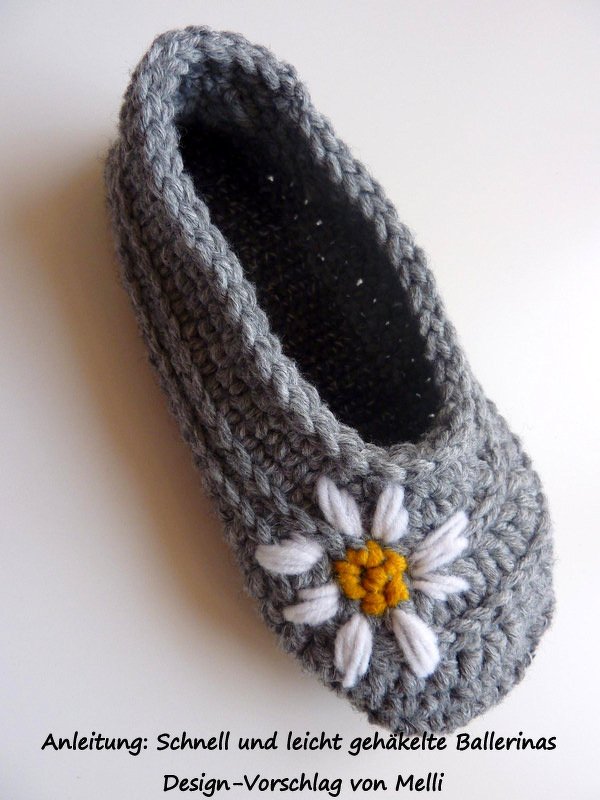 Schnell und leicht gehäkelte Ballerinas - Größe 34-45 - Bild 2