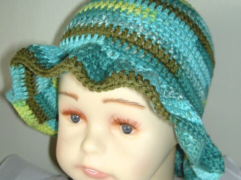 Häkelanleitung Sommer-Hut Kleinkind Ku 36 - 42 cm #005