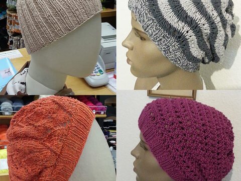 Kostenlose Strickanleitung: 4 verschiedene Sommer Mützen Beanies